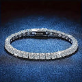 High Quality S925 Silver Platinum Plated Moissanite Bracelet Sparkling Personality Wedding Jewelry Gift Charm Bracelet For Women