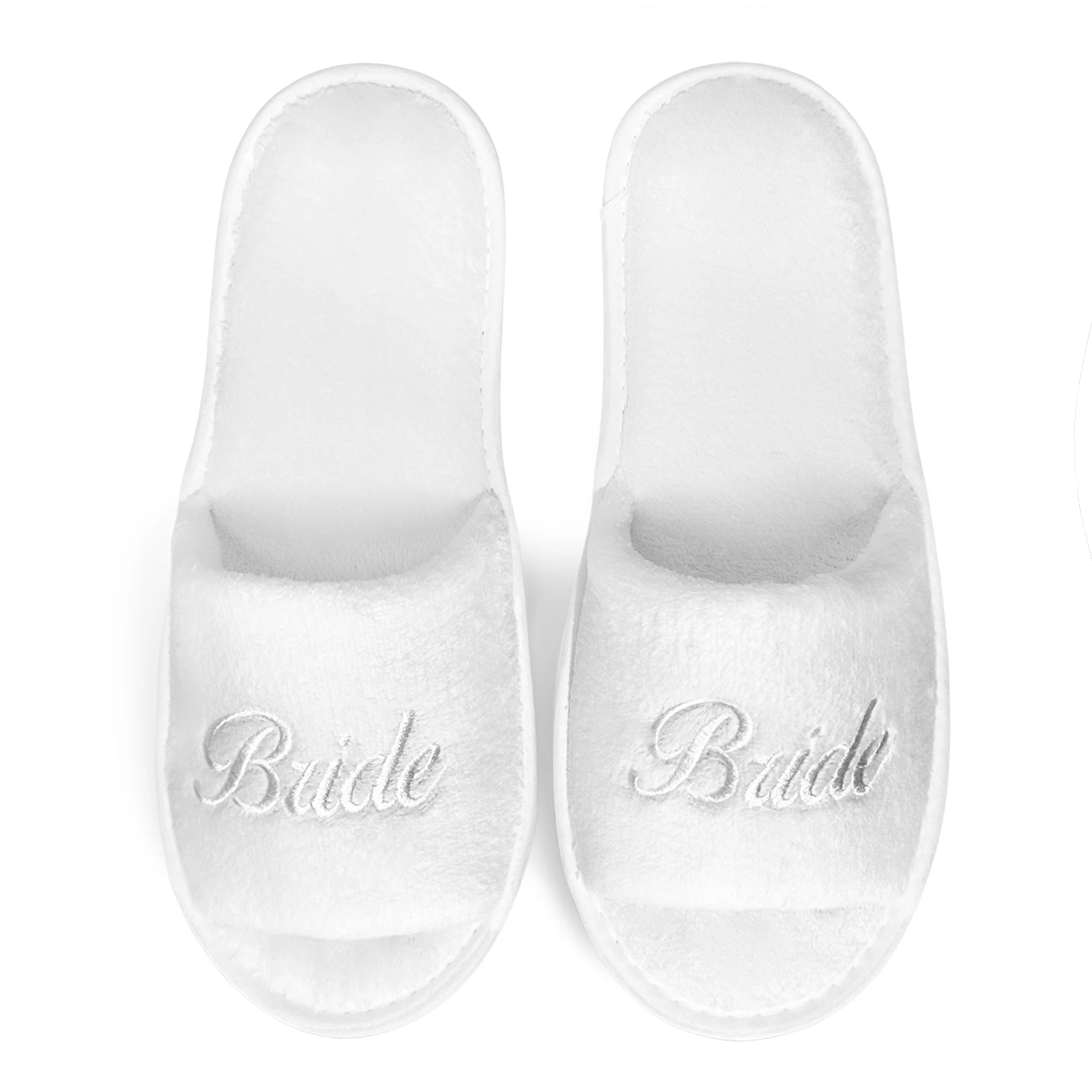 Bride & Bridesmaid, Wedding Party Guests Home Slip On Shoes Bridal Party Slippers Open-toe With Golden, Mint Green and Pink