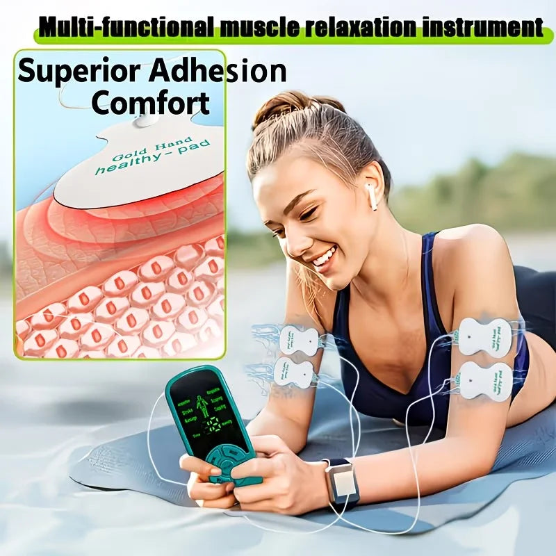 3-in-1 / Unit & Massager Device with Portable Muscle Stimulator Suitable for Back, Full Body, USB/Battery-Powered, Multi-Intensi