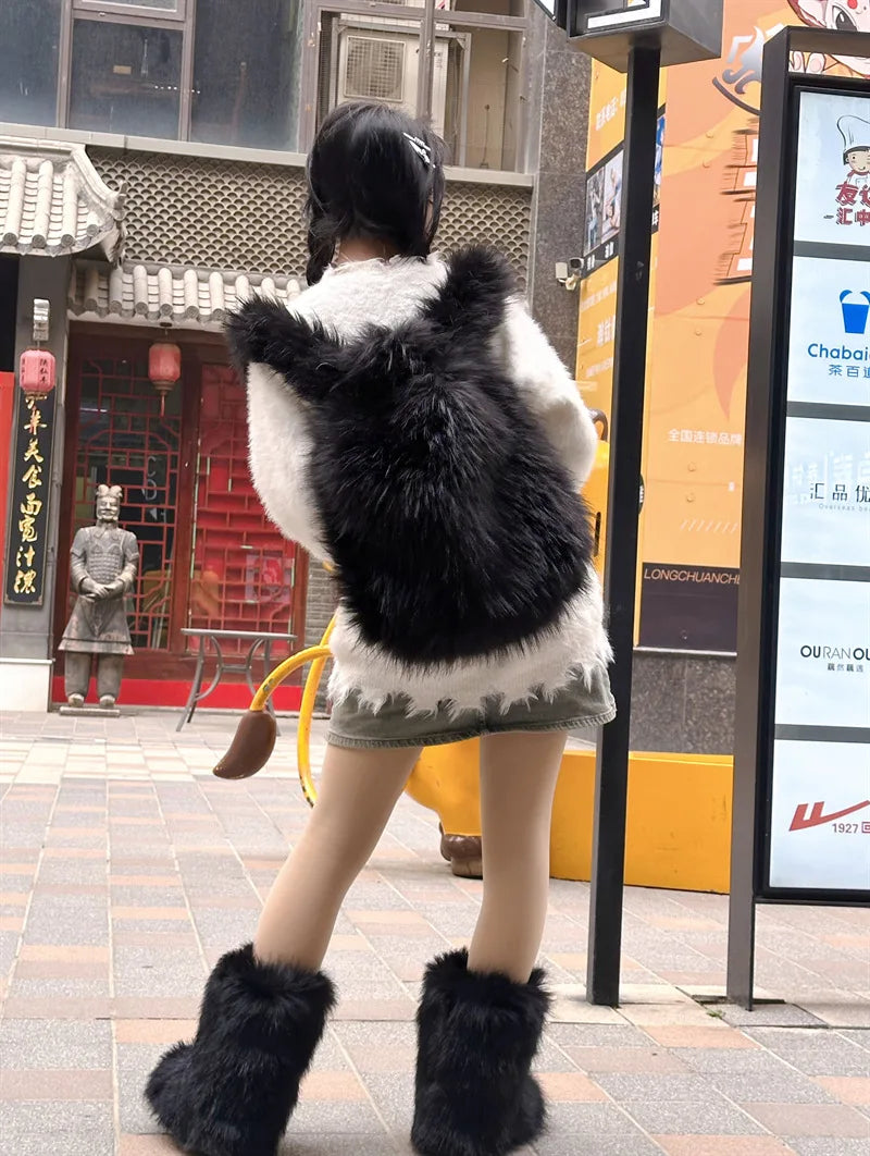 2026 NEW FASHION Y2K Faux Fur FOR Women Backpack Solid Soft Fleece Knapsack Harajuku Style Winter Ladies Bag