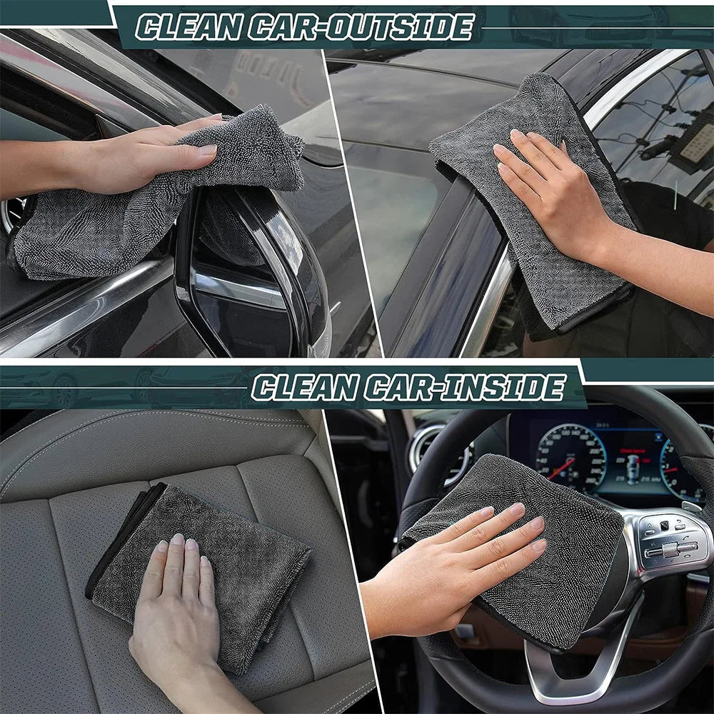 40*60/40cm Car Wash Towel 600GSM Microfiber Double-Sided Ultra Absorbent Car Wash Cloth Cleaning Drying Towel Washing Accessorie