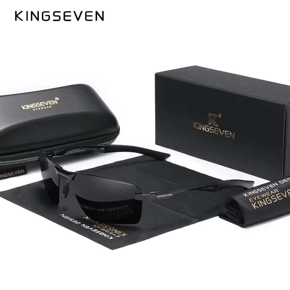 KINGSEVEN 2024 New Men's Polarized Sunglasses Aluminum Frame UV400 Sun Glasses Male Eyewear Driving Glasses