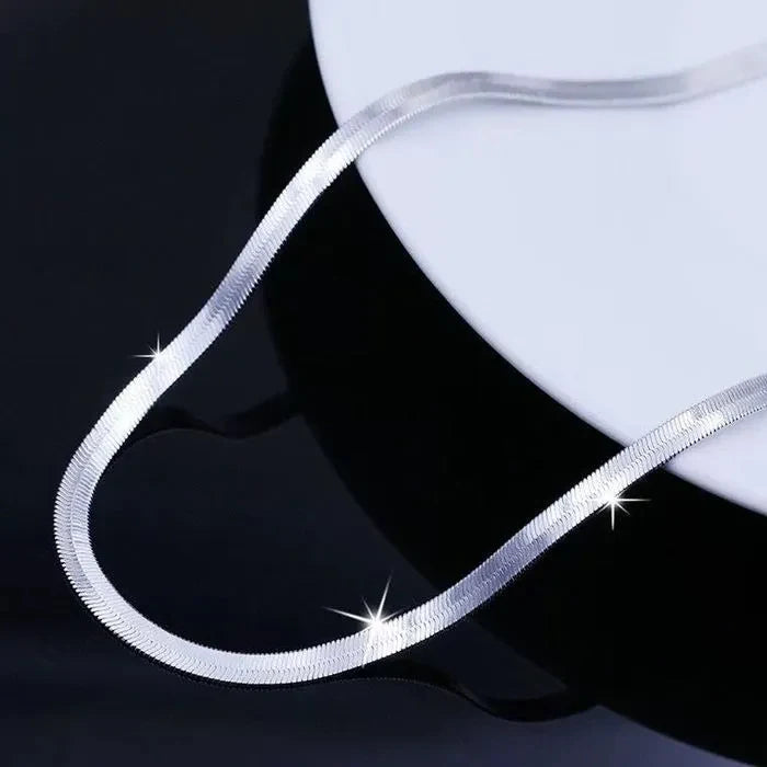 URMYLADY 925 Sterling Silver fine 4MM Blade Chain Necklace for Women Men Luxury wedding party Jewelry Holiday gifts