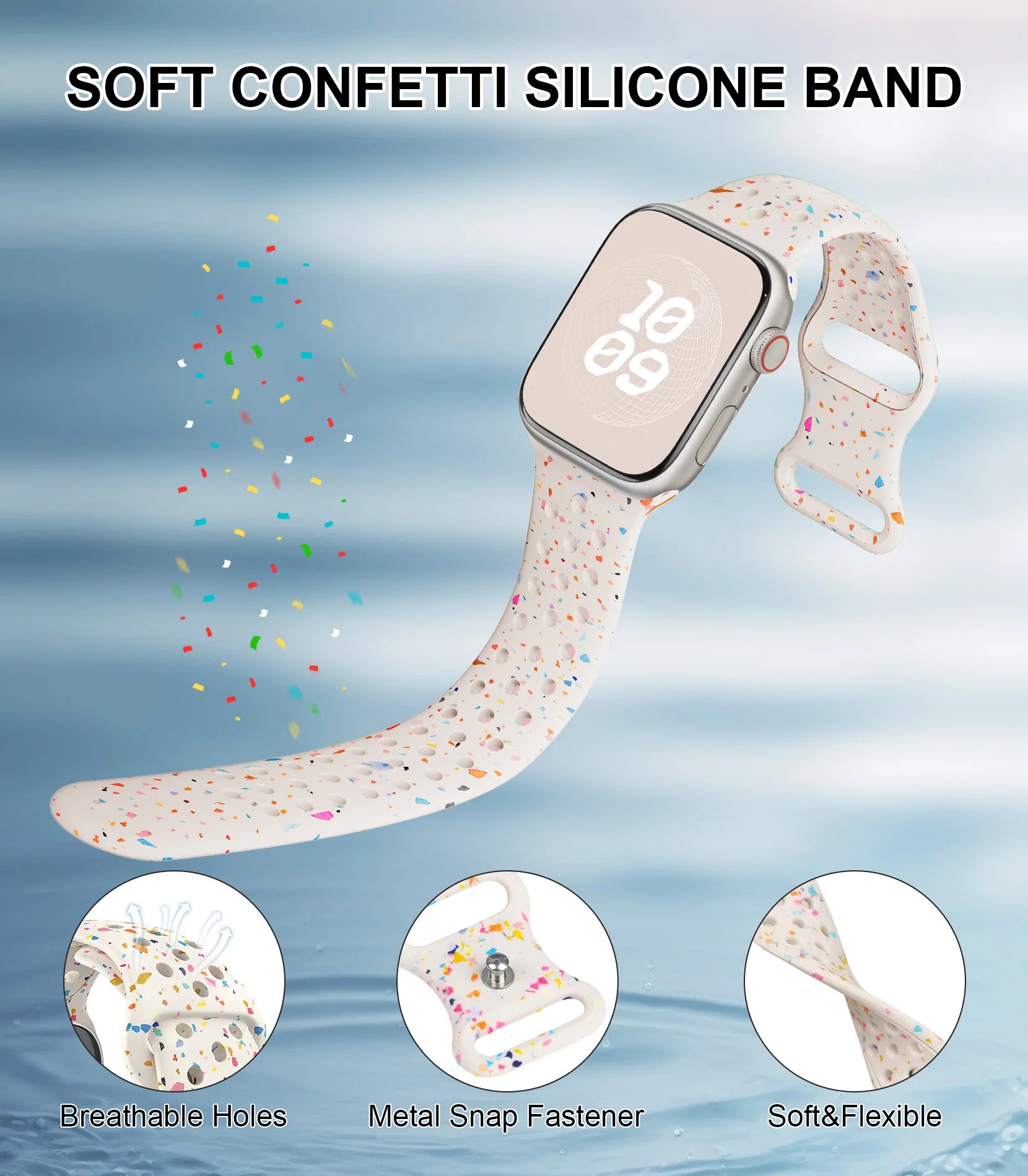 Silicone Strap for Apple watch band 40mm 41mm 45mm 44mm 46mm 49mm 42mm Breathable bracelet iwatch Series 11 10 9 8 SE 3 Ultra 2