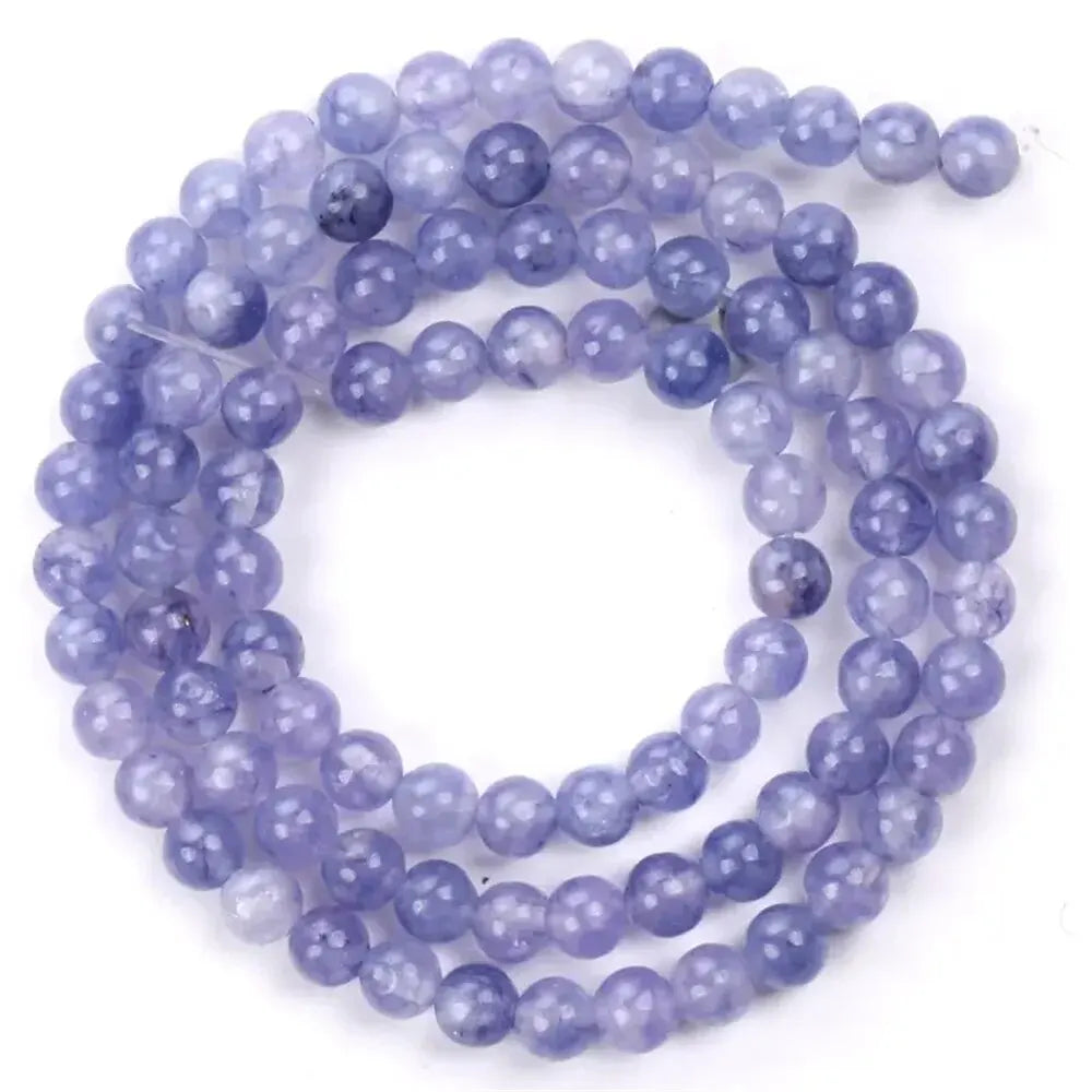 Natural Angelite Stone Loose Beads For Jewelry Making Diy Bracelets Necklace 15" Cord Not Included 6mm 8mm 10mm