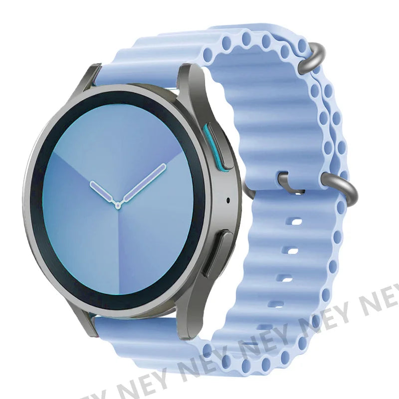 Ocean watch band For Samsung Galaxy Watch7 6 4-classic/5-Pro/active 2/Gear Silicone 22mm 20mm Bracelet Huawei GT 2 3 pro strap