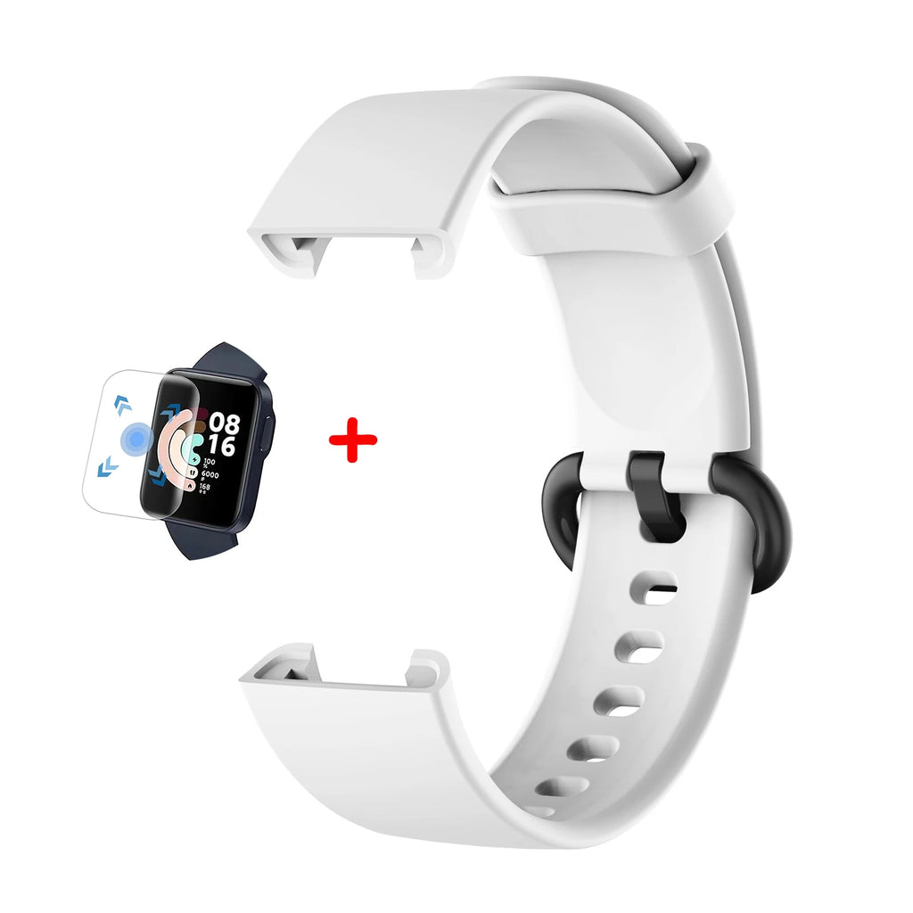 Silicone Straps for Redmi Watch 2 Lite Poco Watch Replacement watchband Bracelet for Xiaomi Watch Lite With Screen Protector