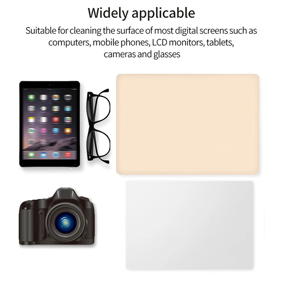 1pc Microfiber Dustproof Screen Cleaning Cloth & Notebook Keyboard Blanket Cover Laptop Protective Film Screen Cleaner Kit for M