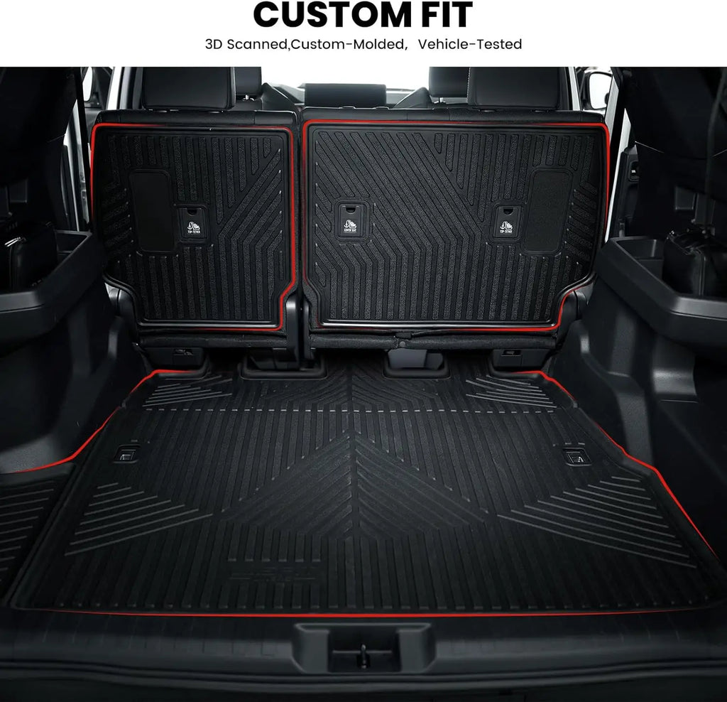Custom Fit Trunk Mat for Toyota 4Runner 2025-2026 5-Seater Gas with Backrest Mat, All Weather TPE Cargo Liner for 6th Gen
