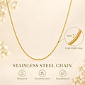 Round Snake Chain Necklace Thin 1mm Waterproof Gold Plated Stainless Steel Multi Layer Summer Beach Choker 16-28 Inches