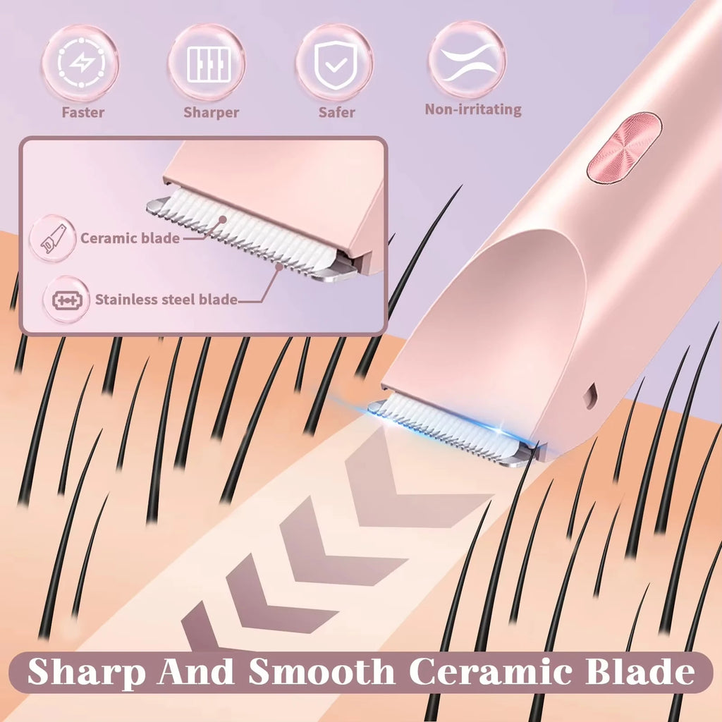2026 Dual Head Hair Removal for Women Portable Float Blade Wet Dry Use Waterproof Painless Facial Trimmer Body Epilator ﻿