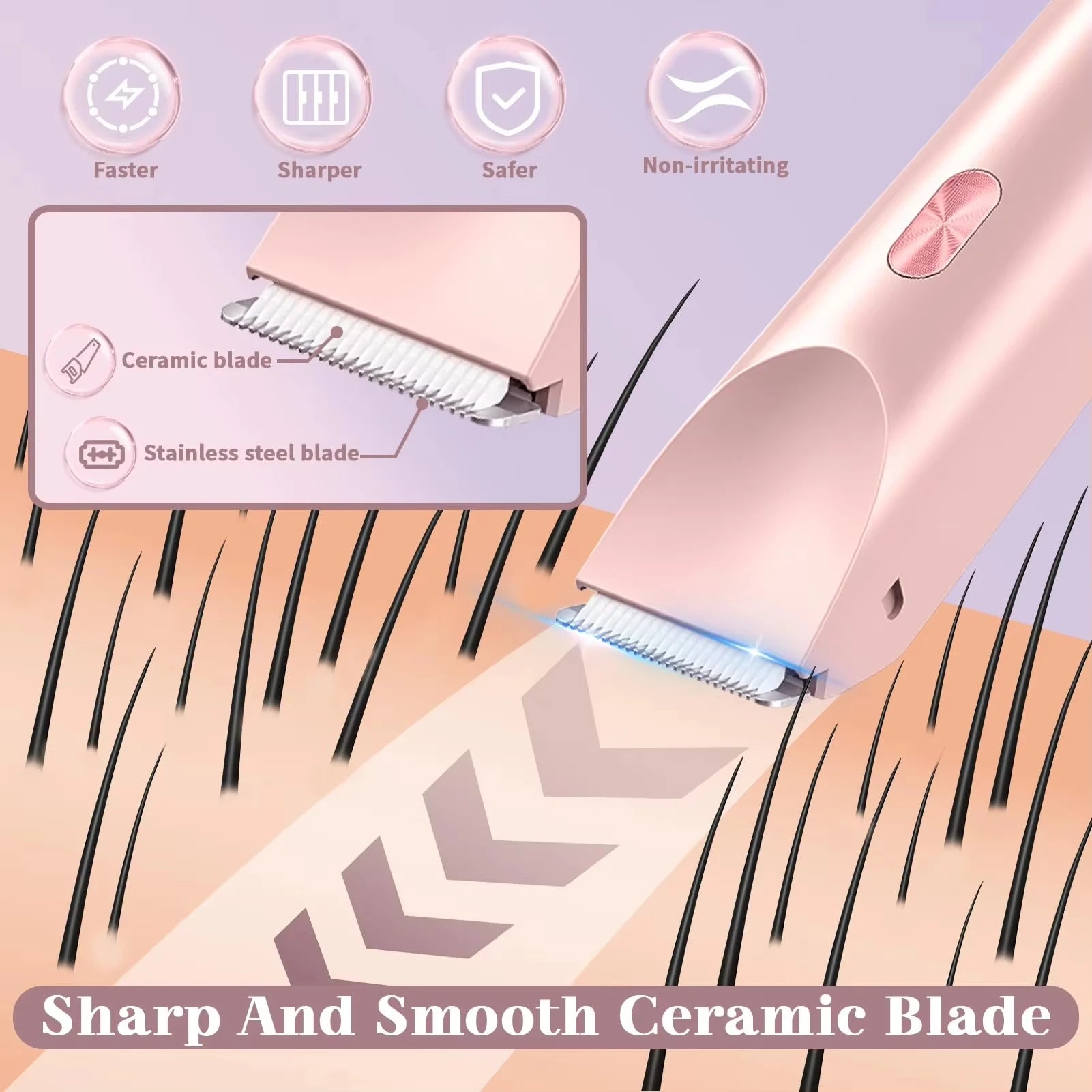 2026 Dual Head Hair Removal for Women Portable Float Blade Wet Dry Use Waterproof Painless Facial Trimmer Body Epilator ﻿