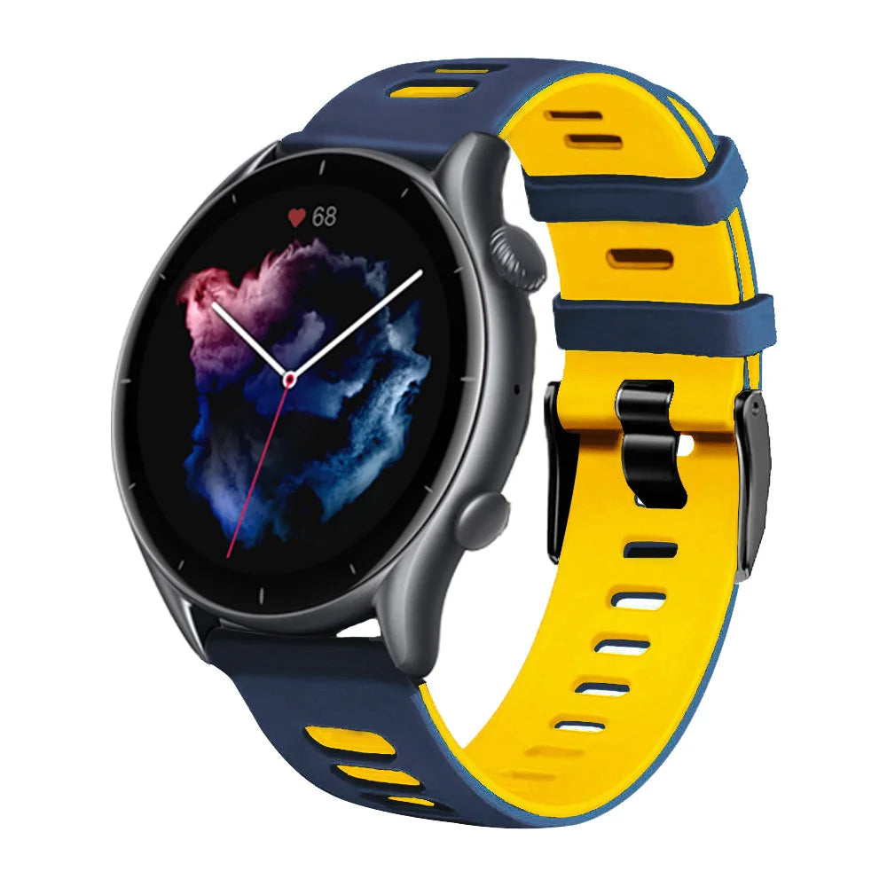 Silicone Watch Band For Xiaomi Huami Amazfit GTR 47mm/2/2e/Stratos 3 Strap 22mm Bracelet For Amazfit GTR 4 3pro Watchband Correa