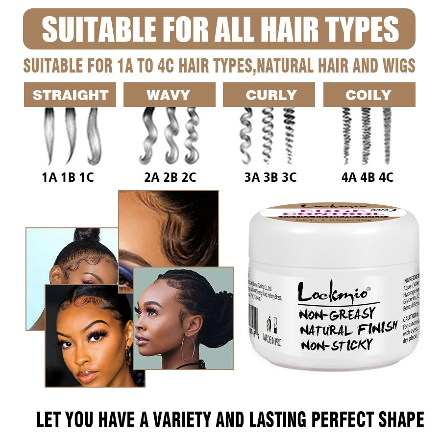 Baby Bangs Styling Gel Hair Pomade Edge Control Wax for Wig Women 24 Hour Long Lasting Hairline Shape Cream Solid Hair Wax Stick