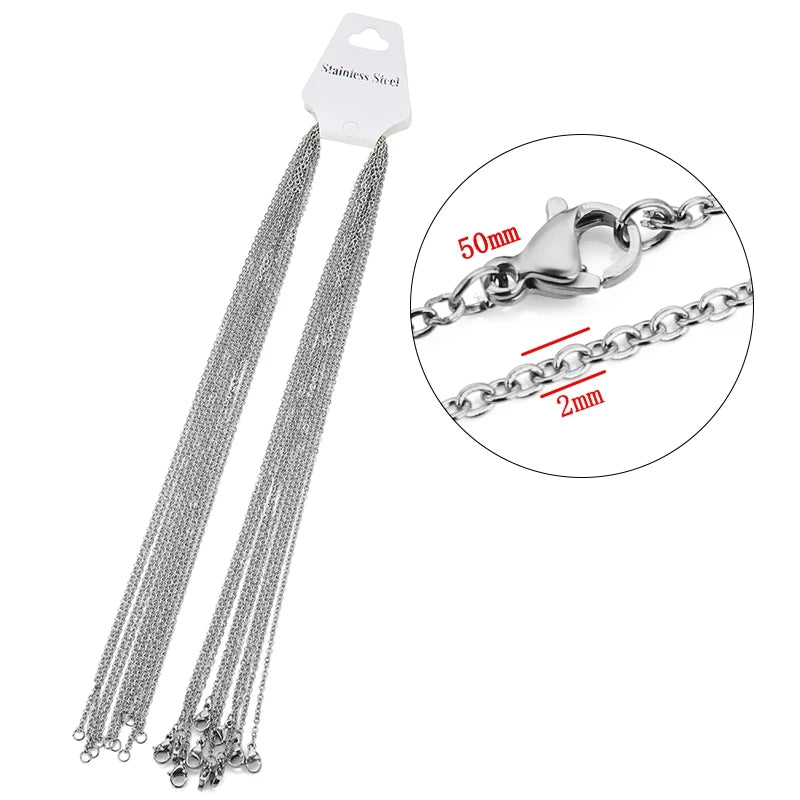10pcs/lot 45+5cm 45cm 50cm Stainless Steel Adjustable Link Chain Necklace Women Gold Color Fashion chokers Jewelry Wholesale