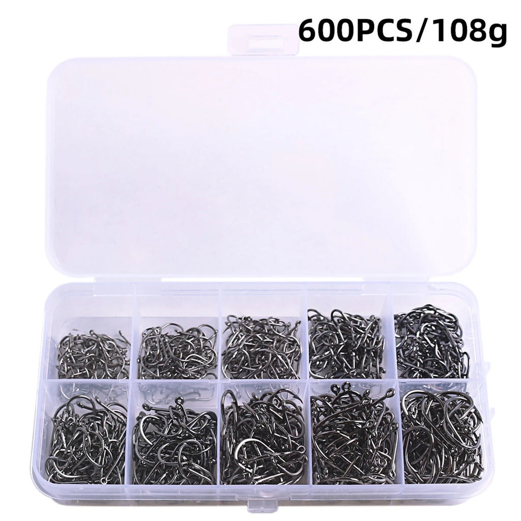 High Carbon Steel Fish Hook Iron Barbed Hooks For Saltwater Freshwater