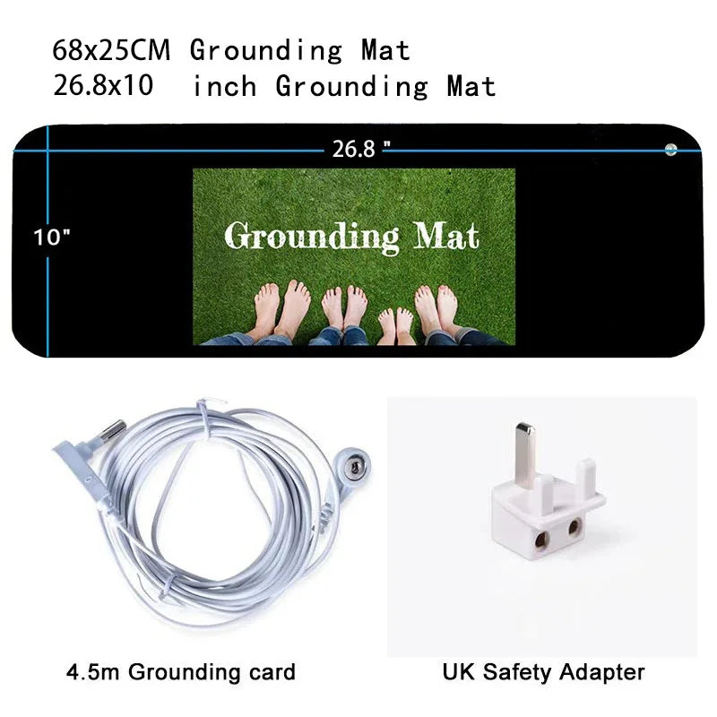 68x25cm PU Leather Grounding Mat Earthing Pad EMF Protection Sleep Support Stress Relief Pain Relief Anxiety Relief for Home Pro
