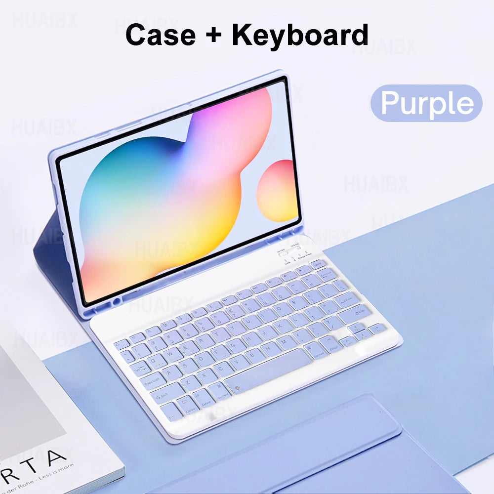 For Galaxy Tab S6 Lite 10.4 Inch Case with Keyboard, Detachable Keyboard Cover for Samsung Tab S6 Lite SM-P610 P613 P615 P619
