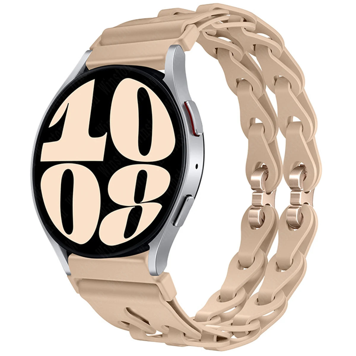 22mm 20mm Chain Strap for Samsung Galaxy Watch 7 6 5 4 6Classic Silicone Band for Huawei GT4 3Pro for Amazfit GTR 4/GTS Bracelet
