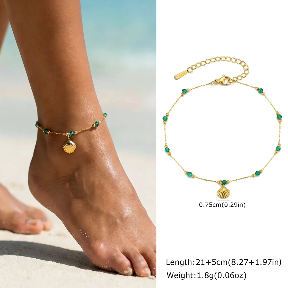 Stainless Steel Heart Anklets for Women, Gold Plated Delicate Anklet Bracelet, Light Luxury Foot Jewelry Party Gifts for Girl