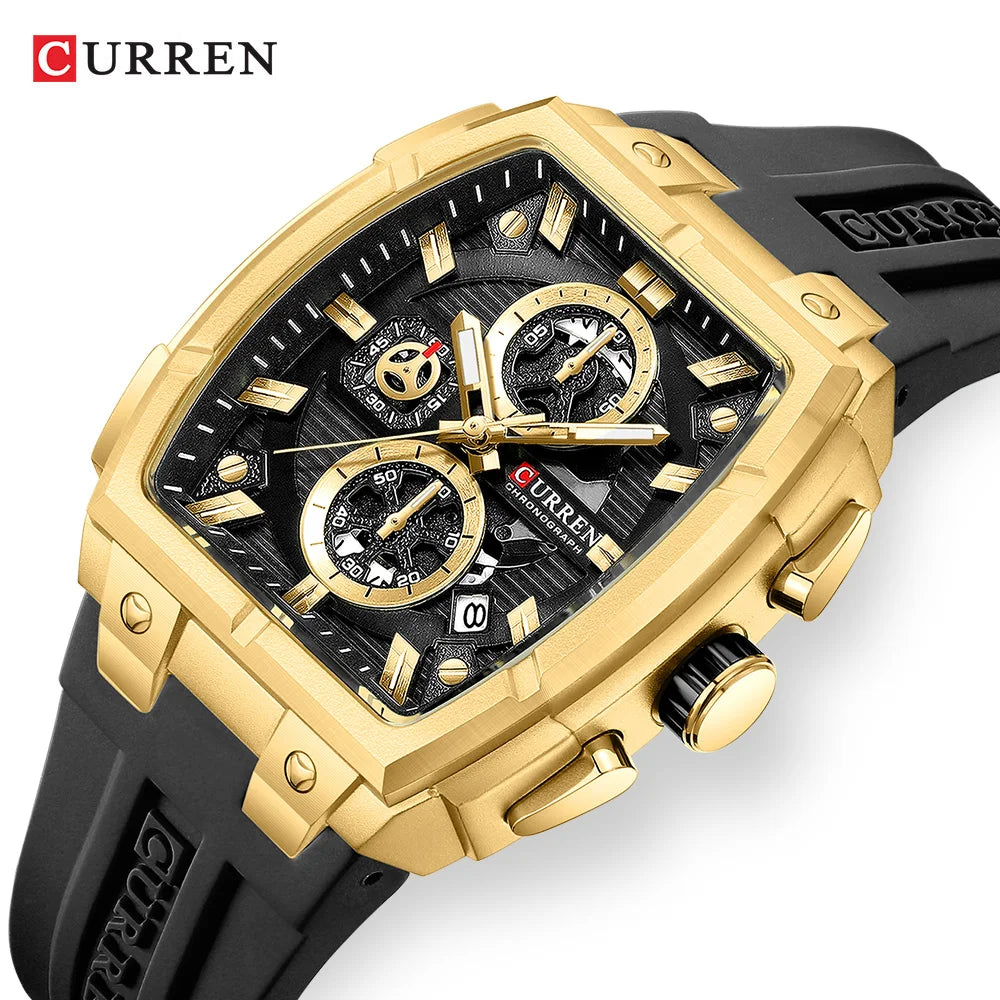 CURREN Men Casual Sport Military Quartz Calendar Wrist Watch for Man Business Leather Waterproof Male Clock Relogio Masculino