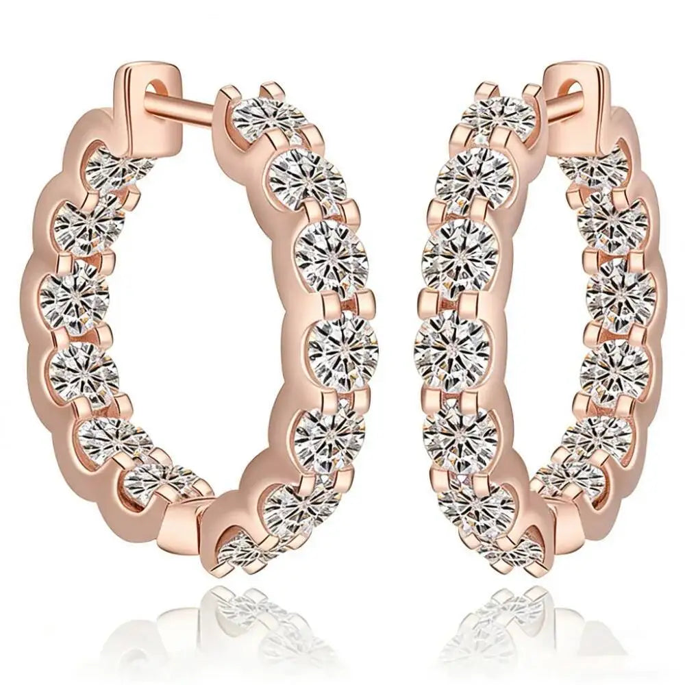 2.6ct D Color Moissanite Earring 925 Sterling Sliver Rose Gold Hoop Earring for Women Wedding Party Jewelry