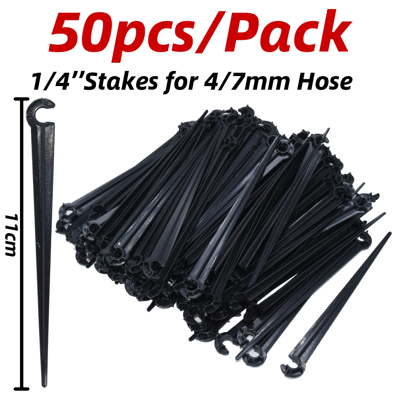 1-50pcs 4/7mm Barbed Connector Irrigation Fitting Drip Irrigation Connector 1/4'' Tubing Hose Fitting for Flower Pot Garden Lawn