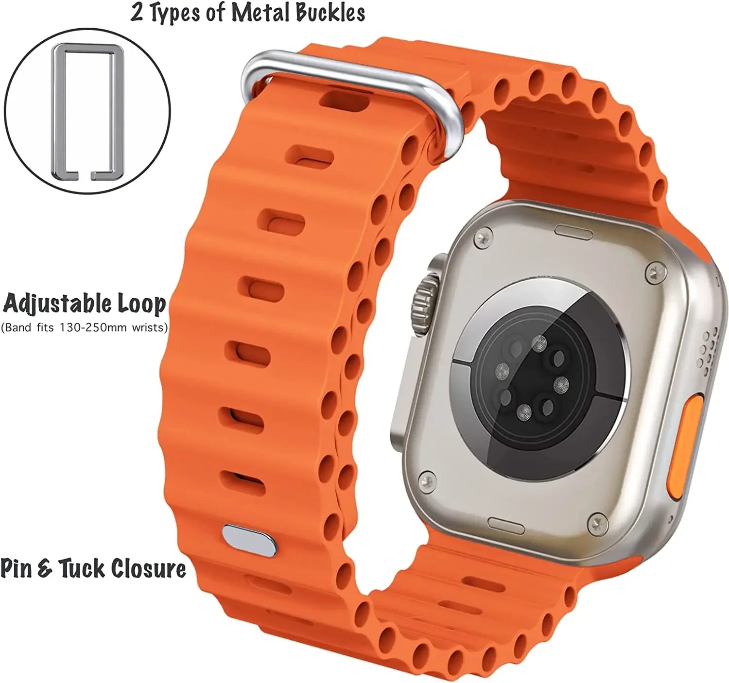 Ocean Strap For Apple Watch Ultra 3/2 Band 49mm 11 10 9 8 7 46mm 45mm 41mm Silicone Bracelet Belt iWatch 6 5 4 SE 44mm 42mm band