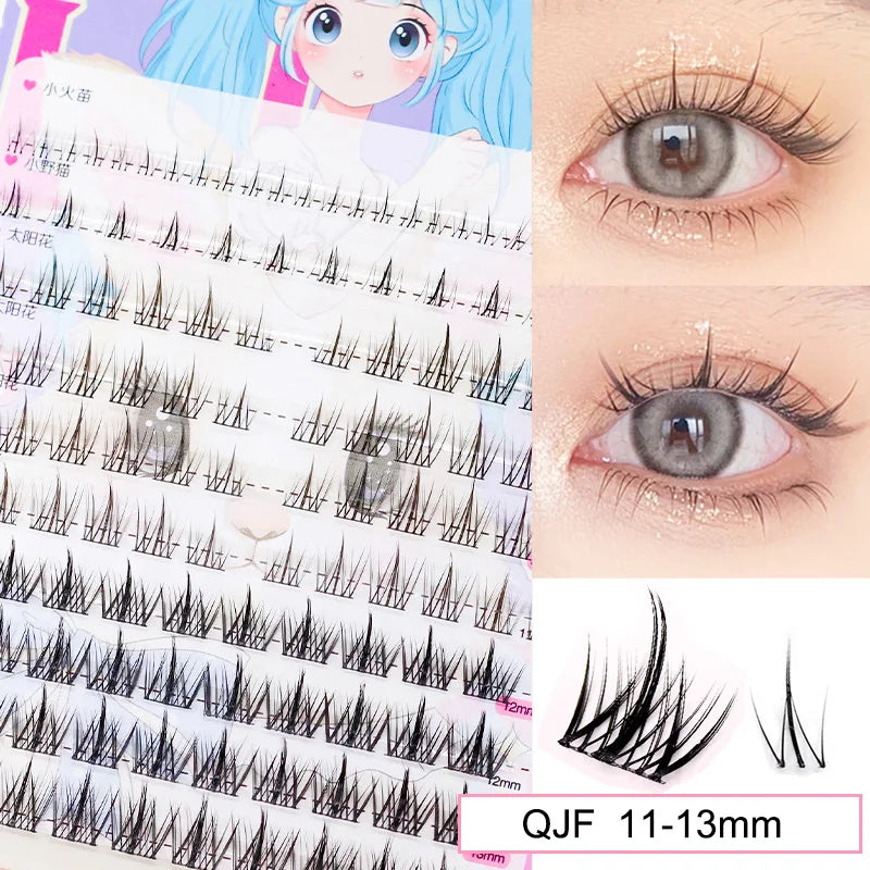 Sunflower Lashes Brown Manga False Eyelashes Natural Soft  Large Capacity Anime Eyelashes Douyin Wanghong Makeup Anime Eyelashes