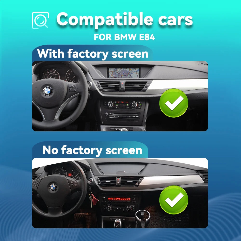 BONROAD 10.25 ‘’ 1920*720 Wireless CarPlay Android Auto Car Radio Monitor For BMW X1 E84 GPS Navigation Multimedia Display Touch Screen Mirroring Airplay Autolink