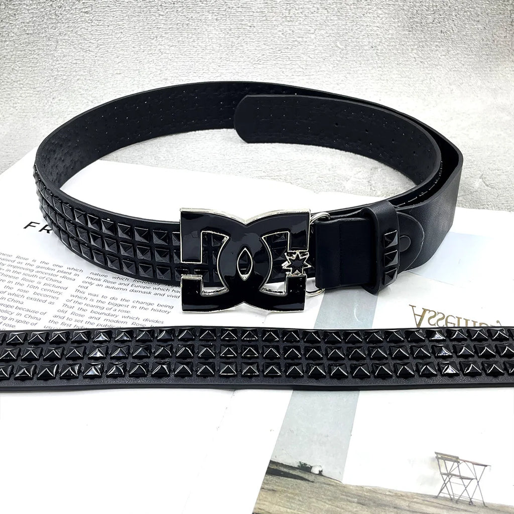 Fashion Y2K Rivet Leather Belt Versatile Embedded Decorative Belt Luxury Hot Girl Women's Rhinestone Belt Unique punk