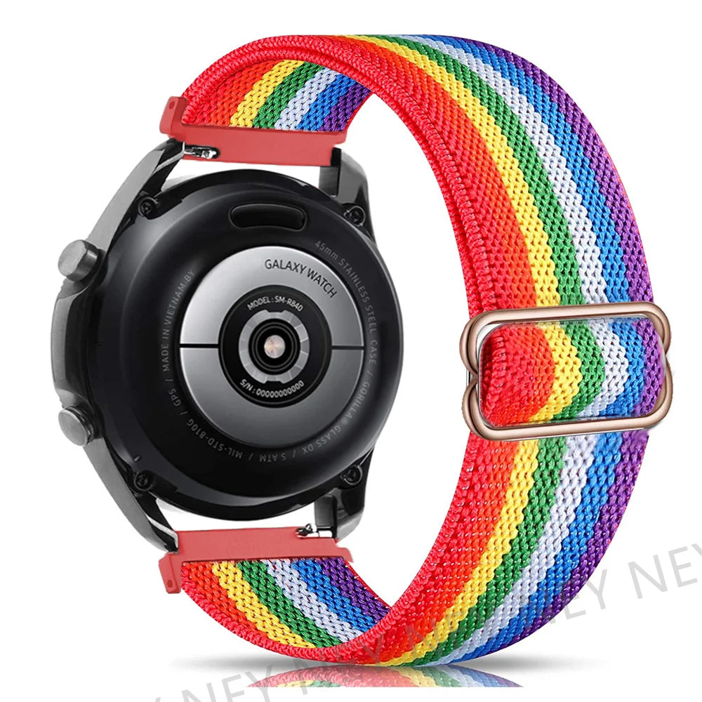 Shiny Pride Band For Samsung Galaxy Watch 6-7-4-5 pro-4 classic-Active 2 Elastic bracelet huawei watch gt 2 gt2 20mm 22mm Strap