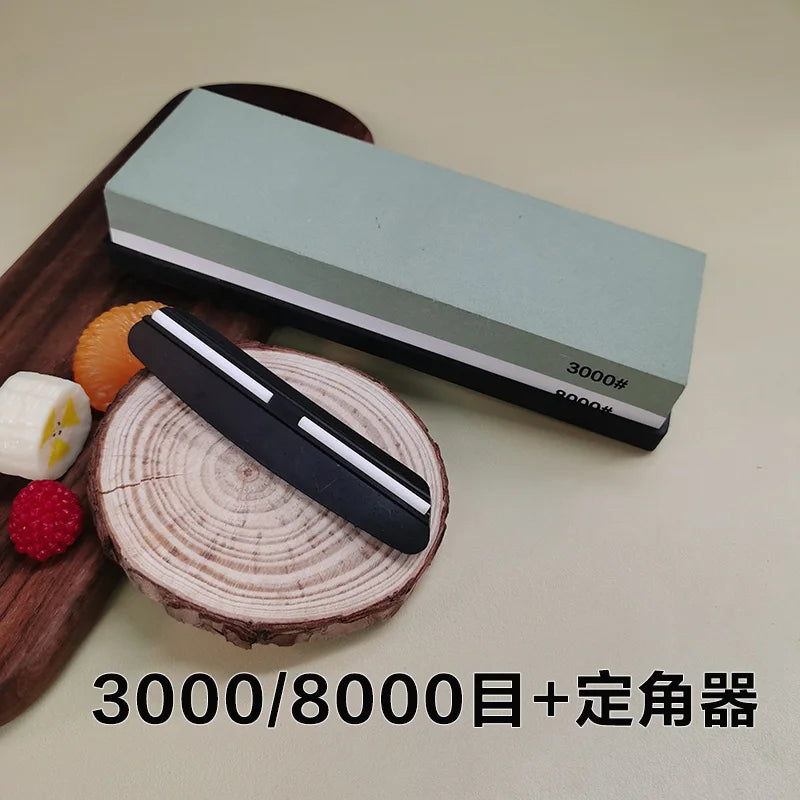 Professional Knife Sharpening Stone Kit 400/1000 3000/8000 Grit Non-slip Bamboo Base Double-side Knife Whetstone Angle Guide