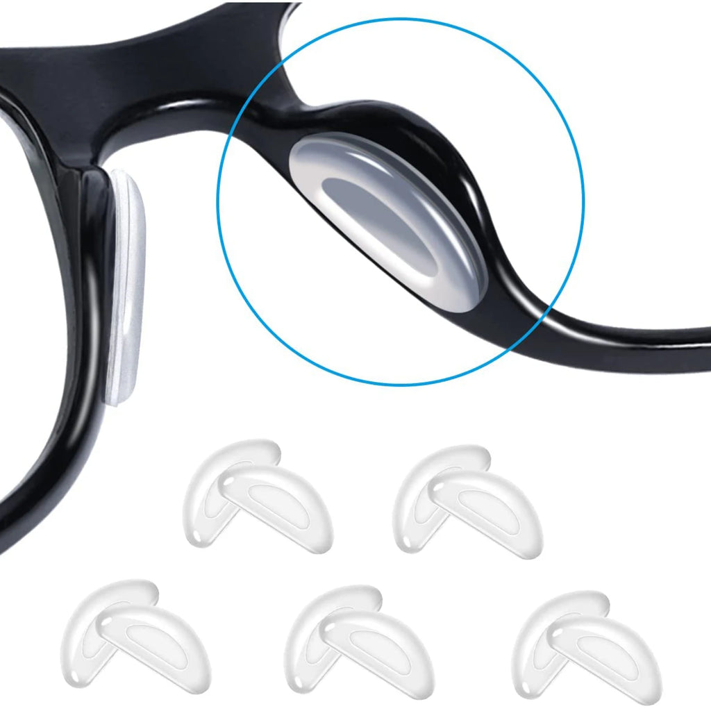 10 Pairs/Packs Adhesive Nose Pad, Eyeglass Nose Pads Stick On Silicone Anti-Slip for Sunglasses Thin Nose Pads Eyeglasses