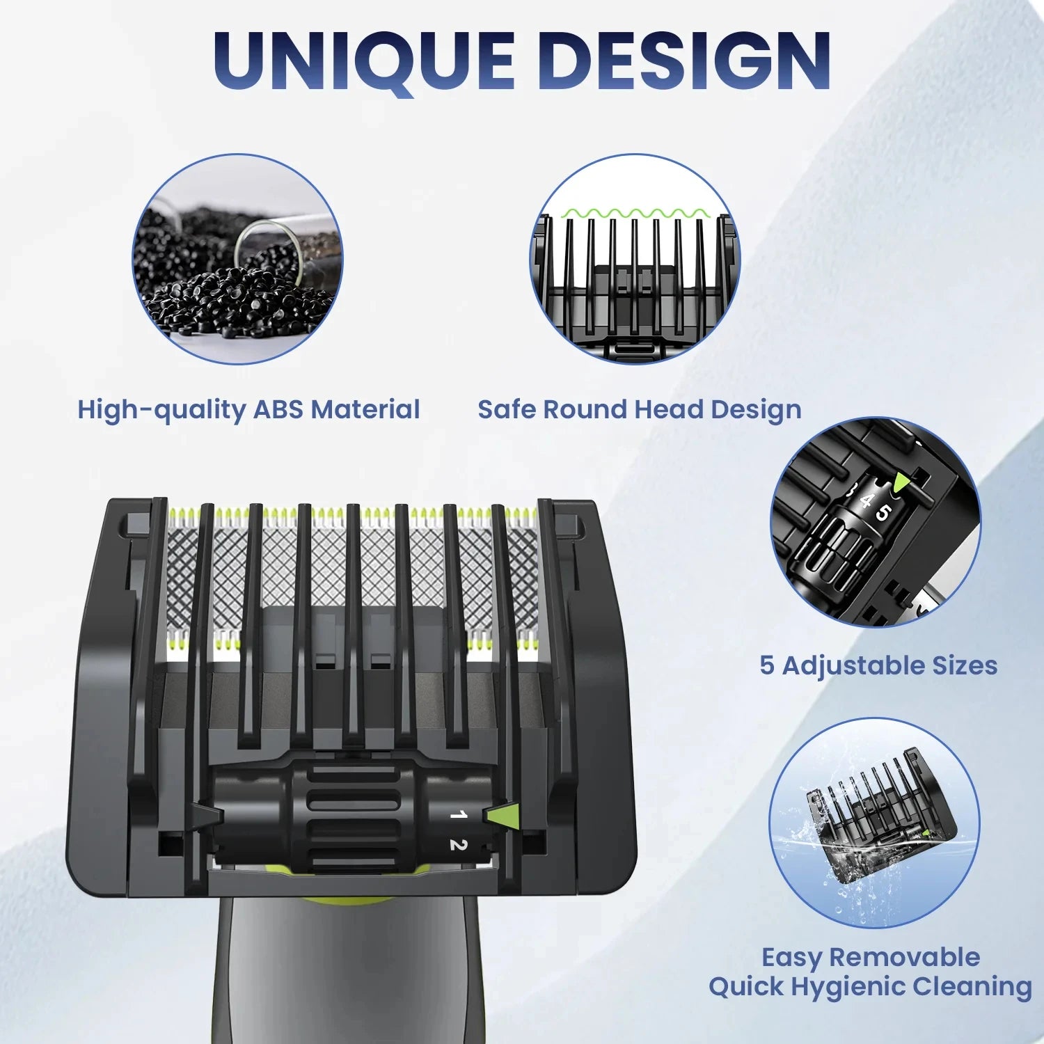5-in-1 Guide Comb Guard Fit for One Blade QP2520 QP2530 QP2620 QP2630 QP2724 QP2834 Beard Trimmer 1-5mm Adjustable