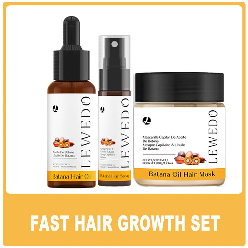 Batana Oil Hair Growth Kit Hair Strengthen Repair Split Ends Damage Increase Hair Thickness Smoothness Dense Hair Essential Oil