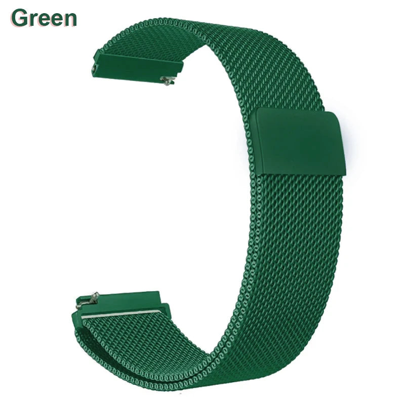 18mm 20mm 22mm Metal Strap For Garmin Vivoactive 3 4 4s 5 6 Band Watch Venu 2 2s 3s SQ Forerunner 645 Bracelet Milanese Loop