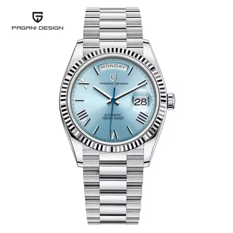 PAGANI DESIGN New Week Calendar Type Watch Japan Movt Waterproof Mechanical Man watch 316L All Steel Luxury Luminous Men watch