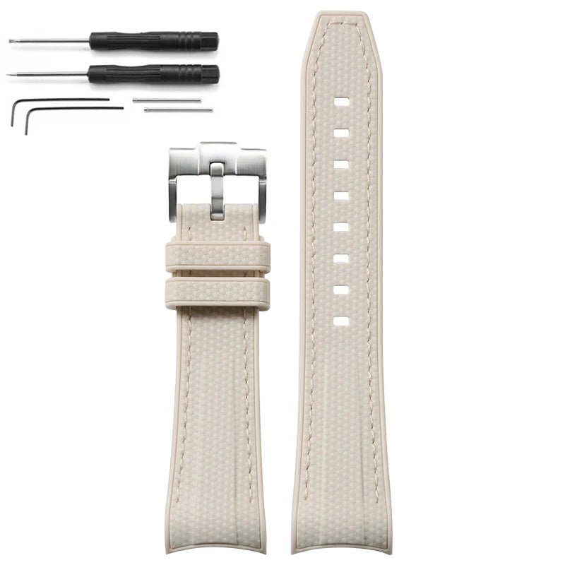 Rubber Silicone Watch Band for Swatch X Blancpain GREEN ABYSS Curved End Waterproof Sport Woven Pattern Strap Bracelet 22mm