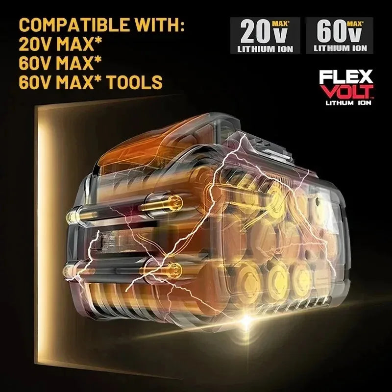 Original for DEWALT 20V/60V battery DCB606 DCB609 DCB182 DCB205 DCB206 DCB209 power tool 18V battery 6Ah 9Ah battery.