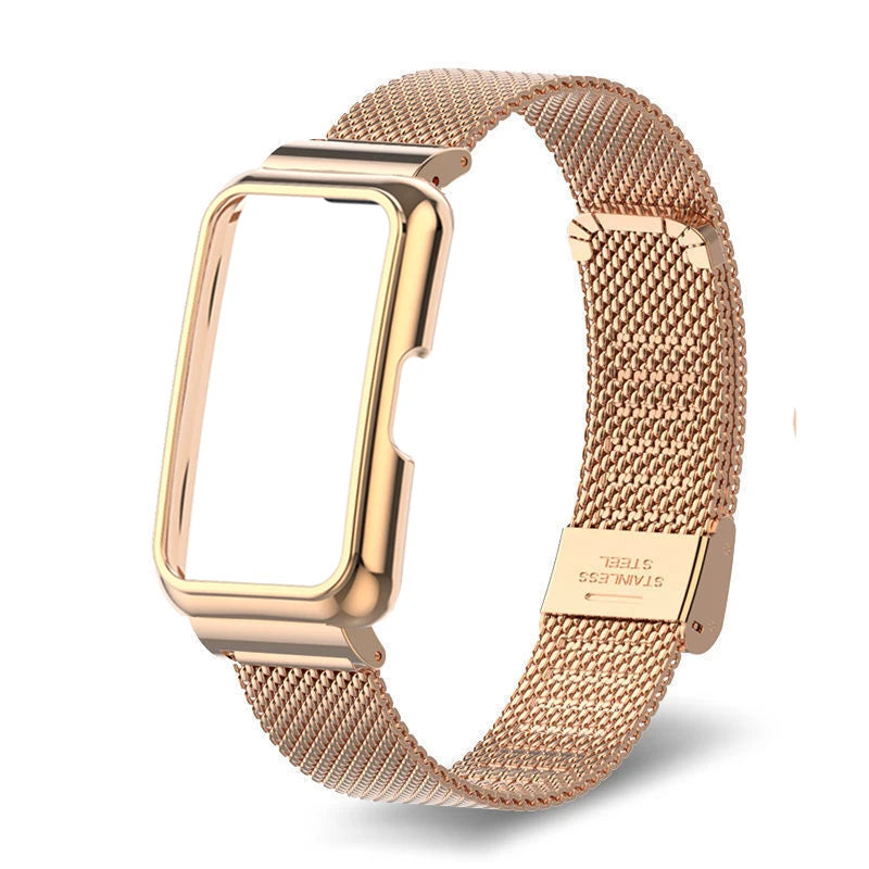 Metal Strap+Case for Huawei Band 9/10 Bracelet Case Protector Watchband for Huawei Band 10 8 7 6 Wristband Protective Cover
