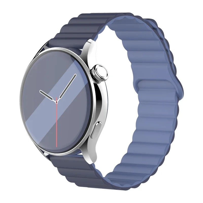 20mm 22mm Magnetic Loop band For Samsung Galaxy watch 6/5 pro/4/Classic/active 2 Silicone link bracelet huawei GT 2-2e 3-4 strap