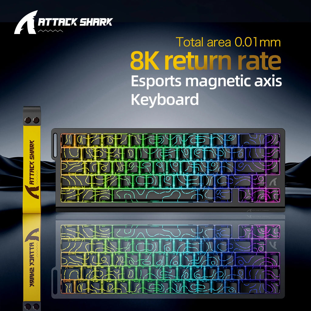Magnetic Switch Keyboard ATTACK SHARK X68HE Wired and FREEWOLF F68 Wired F68Pro Wireless for Pro Gaming 8K Hz 0.01mm Rapid Trigg