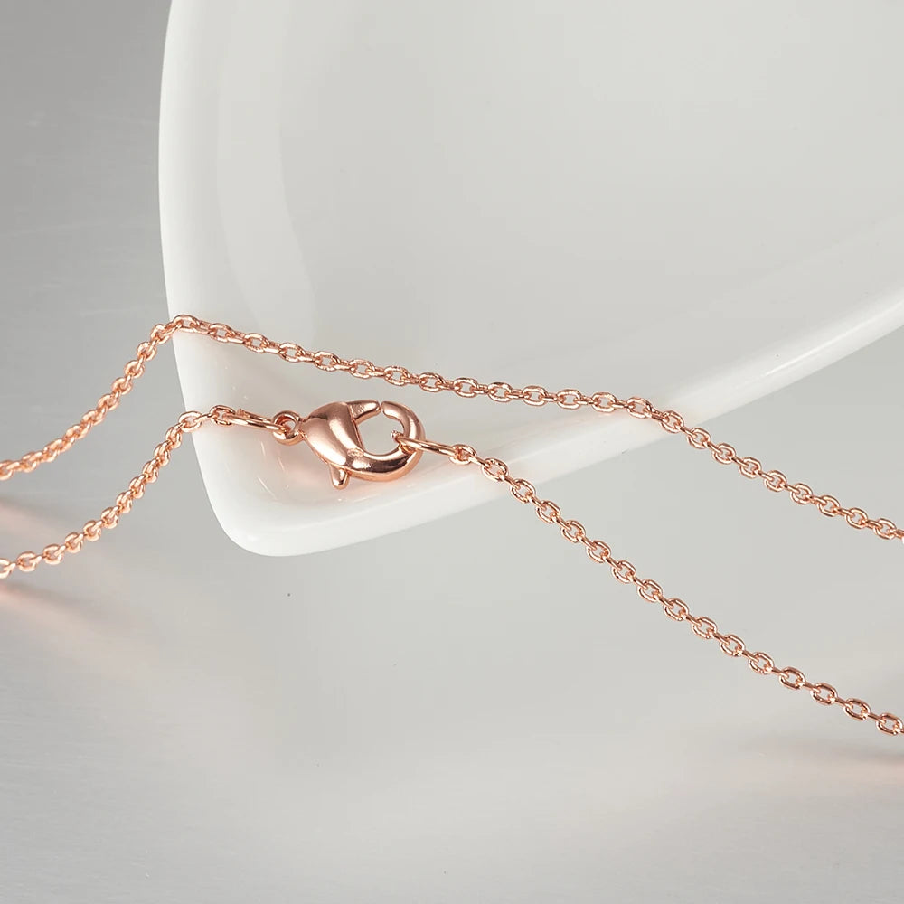 Vinterly Cross Chain Long Necklace for Women Thin Pure Copper Adjustable 51cm Twisted Anti-scratch Jewelry Female Lobster Clasps