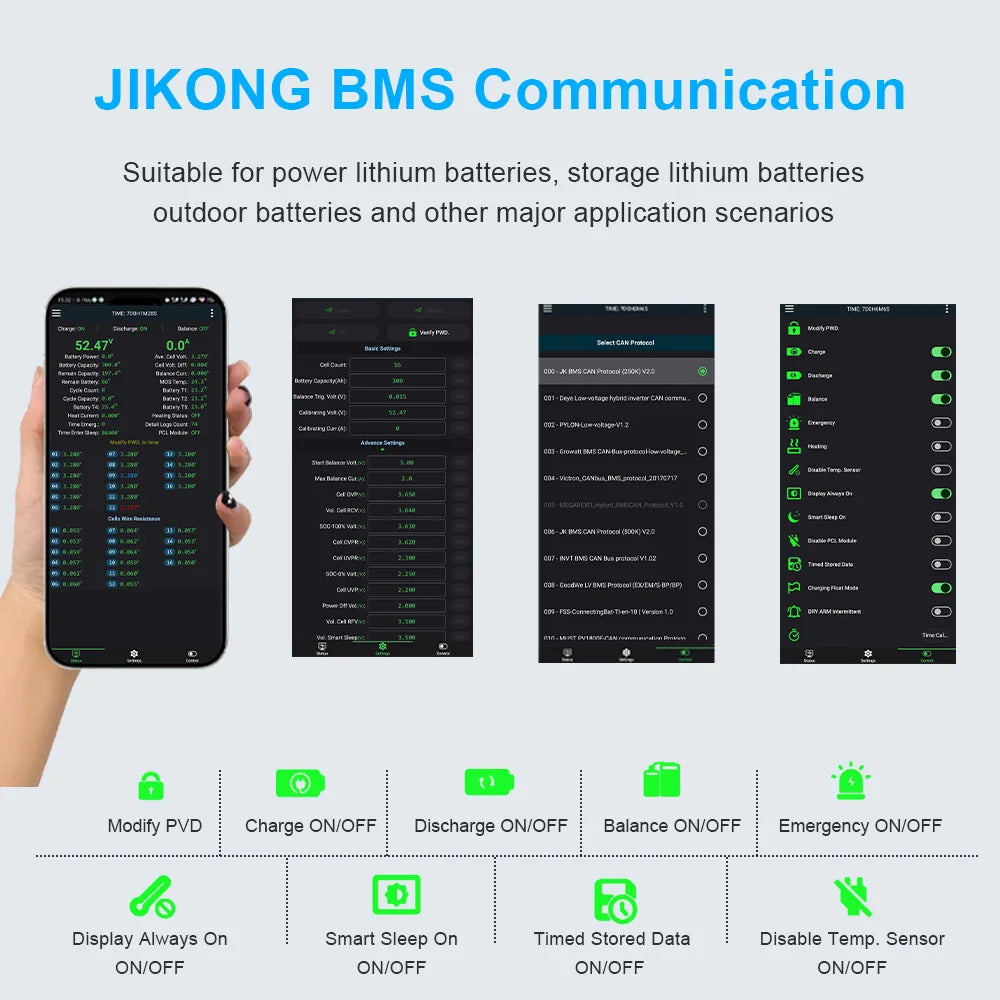 JIKONG JK BMS B1A8S10P BMS HEAT CANBUS RS485 4S 5S 6S 7S 8S 12V 24V BATTERY WITH 1A ACTIVE BALANCE bms lifepo4 Li-ion LTO 18650