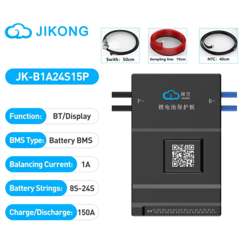JIKONG Jk Bms BD6A24S12P Active Balance Bms 8S 10S 12S 16S 17S 20S 24S Smart Bms 60A 100A 150A 200A Lifepo4 Li-Ion Lto Battery