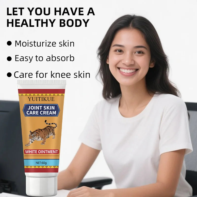 Tiger Joint Skin Cream 60g - White Ointment Moisturizes Skin & Joints, for All Body Parts, Exercise Worry Free