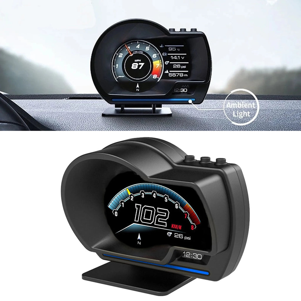 Car HUD Head up Display OBD2 GPS Smart Gauge Speedometer Turbo RPM Alarm for Truck - Automotive Advanced Driver Assistance Syste