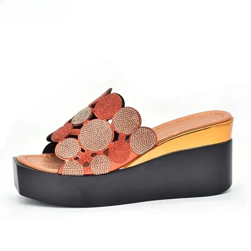 Sweet Style Italian Women Shoes Sexy Lady Shoes for Wedding Womens Platform Heels Wedges Shoes for Women Nigerian Party Pumps