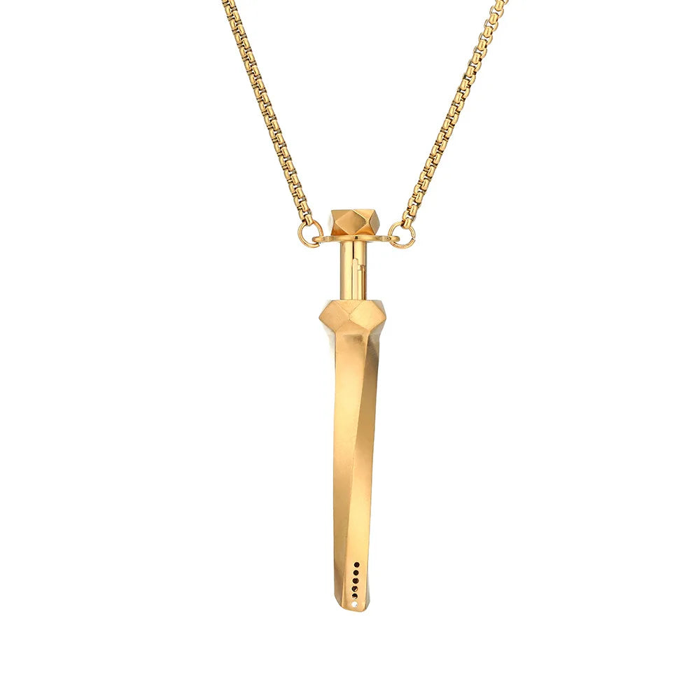 MaiLun 1pc 77mm Stress Anxiety Relief Necklace Length Stainless Steel Meditation Necklace Quit Smoking Anxiety Relief Necklace